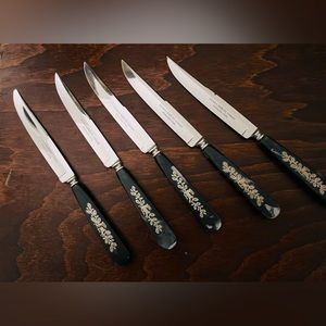 Set of 5 Vintage Baron Solingen Stainless Steel Steak Knives
